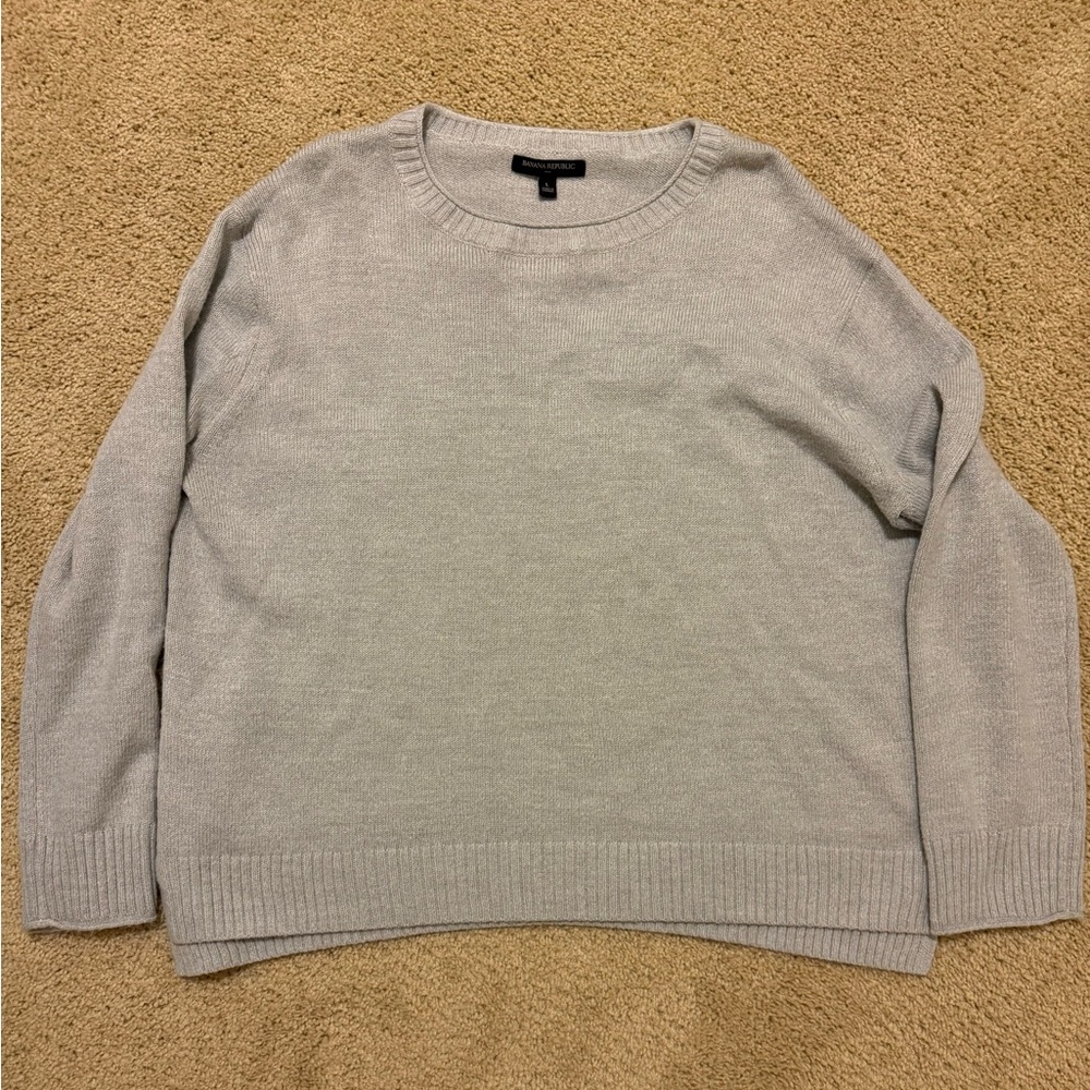 Banana Republic Light Blue/Gray Crewneck Sweater